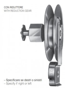 Avvolgitore MINI OMEGA con riduttore, 7.5m cintino, dx e sn