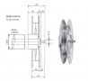 Puleggia zincata da 180 mm - schema misure 