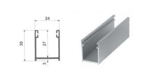 Guida 30x25 in alluminio anodizzato bronzo, con spazzolino