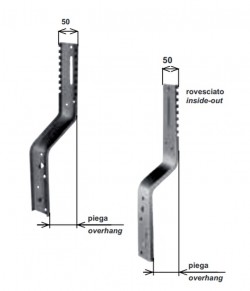 Parte verticale per supporti torino" rovesciata, con piega 65 e 85 mm"