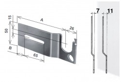 MENSOLE PER SUPPORTI "MANTOVA" SINISTRA, CON PIEGA 7 E 11 MM, ZINCATA