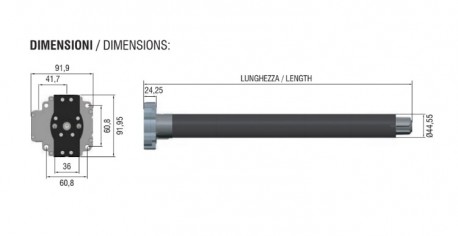 Motore SIMU SR 50 MO 50/12 radio integrato con manovra di soccorso